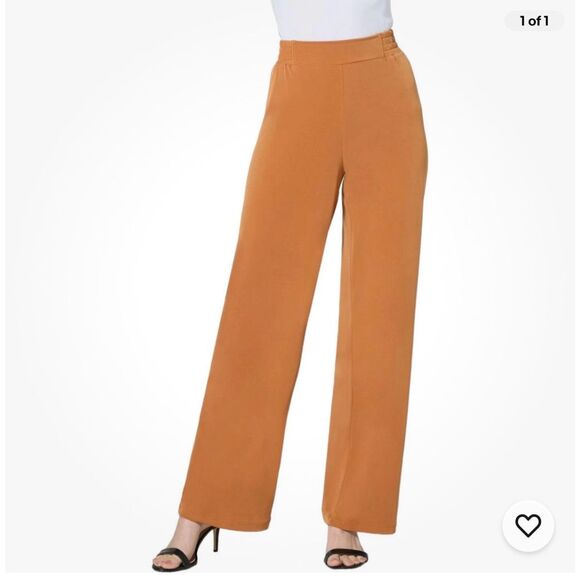 IMAN Global Chic Runway Jersey Pull-On Pant Dark Amber size LT NWOT - Picture 1 of 7